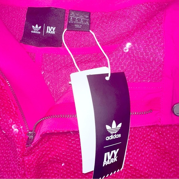 ADIDAS IVY PARK PINK SEQUIN SHORTS WITH FRINGE (PLUS SIZE) SIZE 2X NWT - Picture 8 of 12